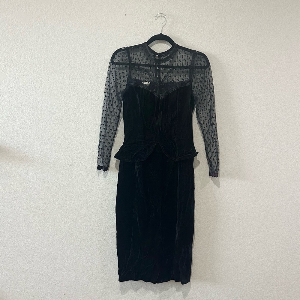 Gunne Sax by Jessica McClintock - vintage velvet dress - size 7